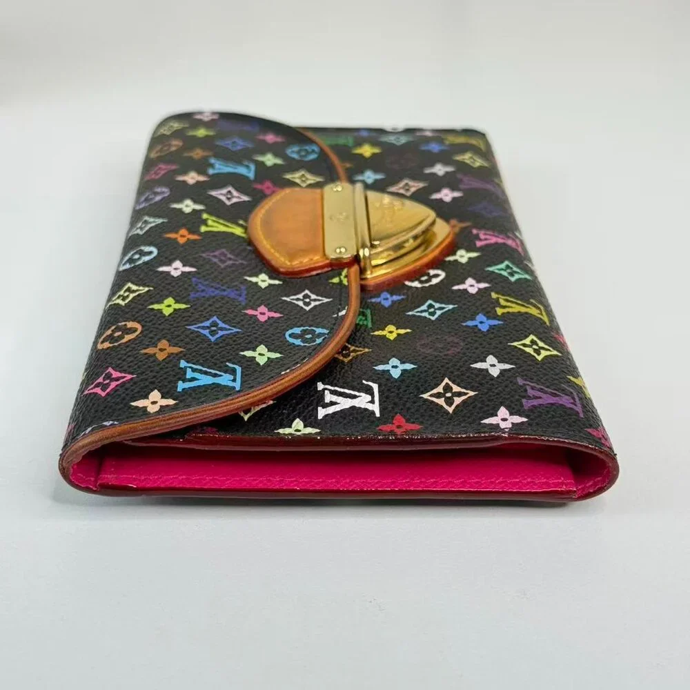 Louis Vuitton Black Multicolor Wallet with Colorful Monogram Design